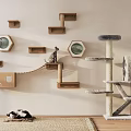 Silent Cat Climbing Frame Cream Cat Climbing Frame Cat Nest 3d model