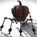 Creative Pumpkin Character With Mechanical Spider Legs And Artistic Design Details