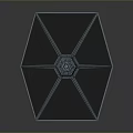 Detailed TIE Fighter Model With Triangular Wings And Classic Display Design