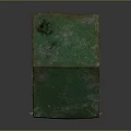 Rusty Vintage Outdoor Structure With Green Roof Yellow Ladder Frame And Small Door Box