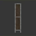 Modern Storage Cabinet With Metal Frame And Wooden Doors In Minimalist Design