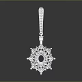 Sparkling Silver Sapphire Pendant With Round Diamond Halo And Elegant Design
