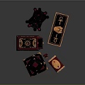 Red And Black Decorative Boxes With Golden Accents Various Shapes Sizes Ornate Patterns Gemstone Details