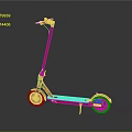 Modern Sports Equipment Electric Scooter With Red Handlebar And Two Wheels Design