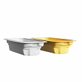Modern Rectangular Washbasins in White and Yellow with Smooth Surface Design 3d model