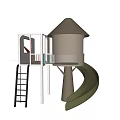 Modern slide indoor children'slide combination 3d model