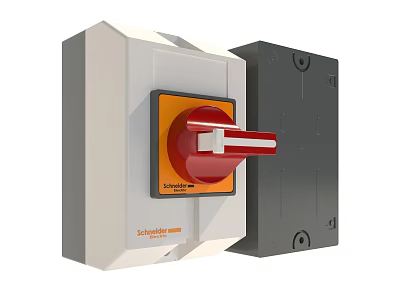 Schneider Kitchen Appliances Safety Switch With Red Lever White And Gray Casing 3d model