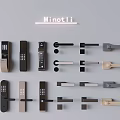 Various Modern Door Handles Including Smart Locks And Metal Lever Designs