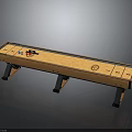 Wooden Shuffleboard Table With Smooth Playing Surface Sturdy Legs Pucks And Score Markers