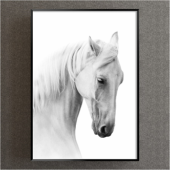 Modern animal painting gray children's room animal horse decorative painting 3d model