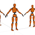 Modern virtual character old robot 3d model