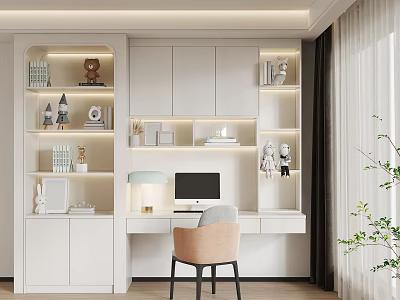 Modern Children's Desk Bookcase Children's Study 3d model