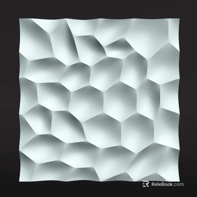 3D Hexagonal Patterned Decorative Wall With Textured Surface For Modern Home Interior Design 3d model 