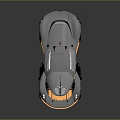 Gray Concept Sports Car With Orange Accents And Sleek Aerodynamic Design