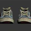 Blue Canvas Shoes with White GG Logo Red Green Stripes White Laces and Green Lining