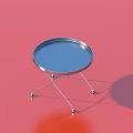 Modern Metal Round Side Table With Circular Top And Sleek Legs Design 3d model