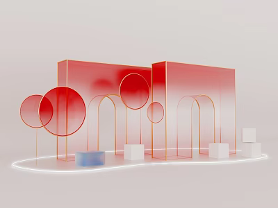 Modern Beauty Chen Red Gradient Beauty Chen 3d model Modern Beauty Chen Red Gradient Beauty Chen 3d model