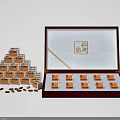 Decorative Ornaments Set With Elegant Gift Box And Stacked Arrangement Details