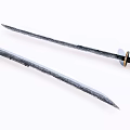 Two Classic Swords With Steel Blades Wooden Hilts Sharp Edges And Traditional Design