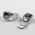 Two Modern Silver Stainless Steel Watches With Round Dial And Metallic Strap Design