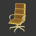Modern Orange Leather Office Chair With Silver Metal Armrests Wheeled Chrome Base