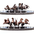 Fountain With Bronze Running Horse Statues And Flowing Water Features Design