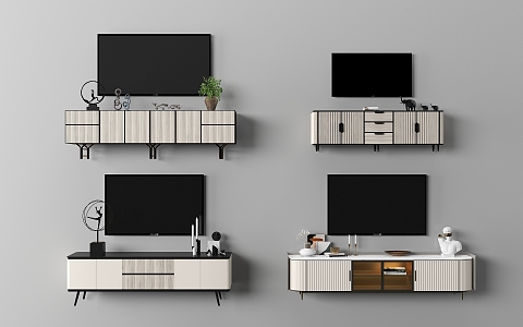 Modern TV Cabinet TV Background Cabinet 3d model