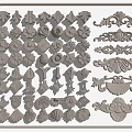European-style Carved Line Carved Roman Column Plaster Line Corner Column 3d model