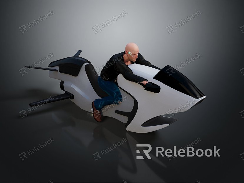 Modern Jet Motorcycle Sci-Fi Motorcycle Concept Motorcycle Flying Car model