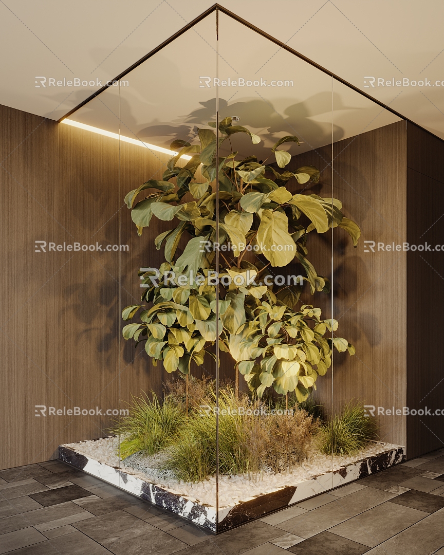 Modern Plant Indoor Glass Landscape Landscaping 3d model