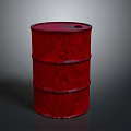 Red Industrial Oil Drum Storage Equipment With Cylindrical Design And Metallic Surface