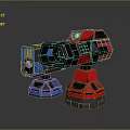 laser tower turret turntable sci-fi tower defense game tower defense sci-fi turret game turret game turret 3d model