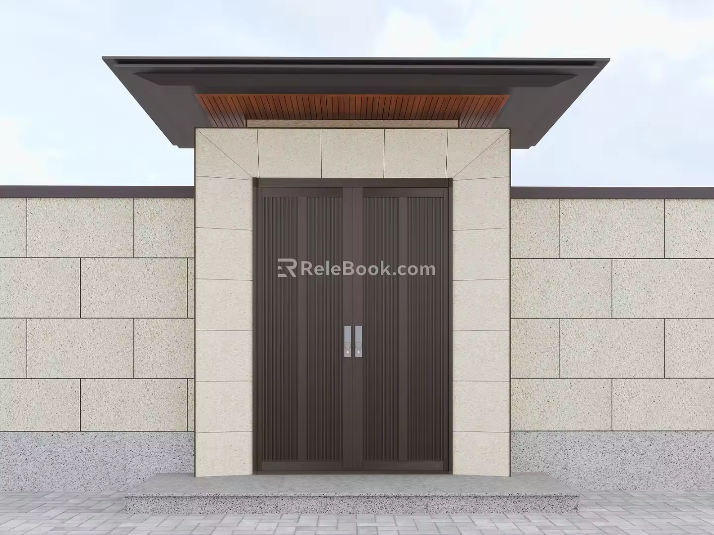 New Chinese Style Gate Villa Gate 3d model