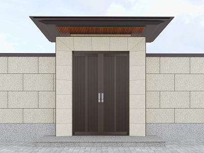 New Chinese Style Gate Villa Gate 3d model