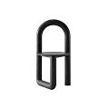 Black Minimalist Single Chair With Curved Frame And Modern Design