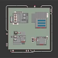 Industrial Factory Building Complex With Red White Chimneys And Pipes