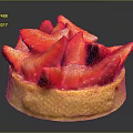 Fresh Strawberry Tart With Buttery Crust And Sliced Berries On Top