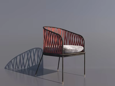 Modern Woven Leisure Chair With Soft Cushion For Home Indoor And Outdoor Living Space 3d model