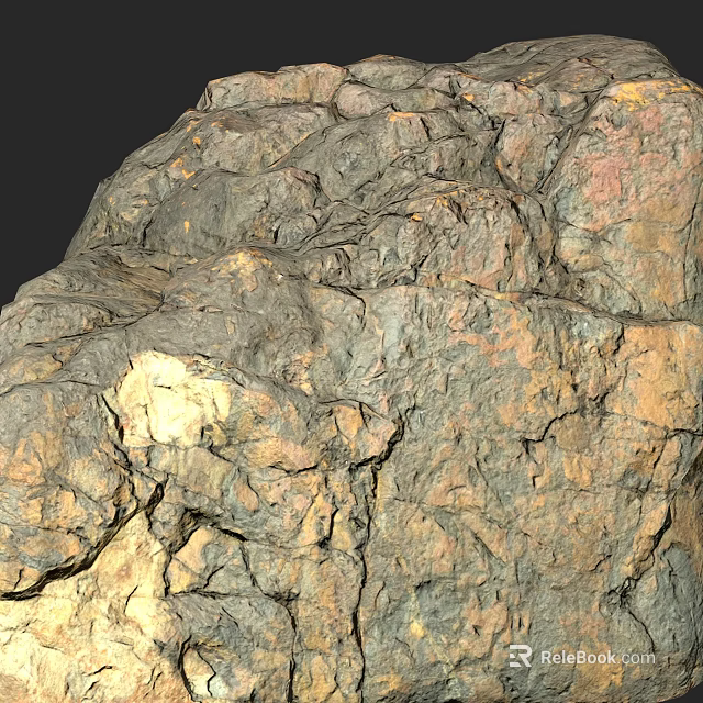 Rural Landscape Showcasing Natural Rock Formations With Rough Textures And Earthy Tones 3d model 