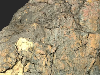 Rural Landscape Showcasing Natural Rock Formations With Rough Textures And Earthy Tones 3d model