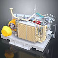 Automotive Parts With Complex Mechanical Structure Radiator Pipes And Yellow Components