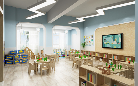 Modern Kindergarten Educational Creation Classroom 3d model