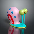 Colorful Pink Snail Shaped Commercial Equipment With Blue Spots Green Eyes And Red Spiral Pattern