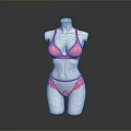 Pink Women's Lingerie Set With Lace Bra And Underwear On Mannequin