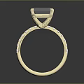 Elegant Gold Ring With Square Gemstone And Intricate Band Details Luxury Fine Jewelry