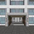 Elegant Modern Architecture Entrance Gate With Stone Portico Lighting And Lush Greenery