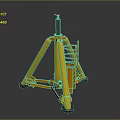 Yellow Tripod Mechanical Lifting Equipment With Red Handle And Black Spiral Spring