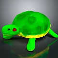 Cute Stuffed Turtle Toy With Green Shell Yellow Edges And Red Eyes