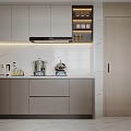 Modern Kitchen Interior Design With Sleek Cabinets Countertop Built In Shelves And Appliances