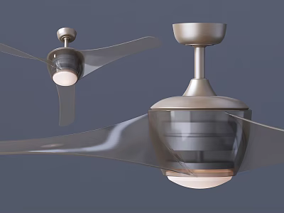 Modern Air Conditioner Fan With Transparent Blades And Built In Light 3d model
